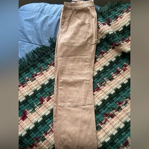 Tan contrast stitch wide leg pants size M Rue 21